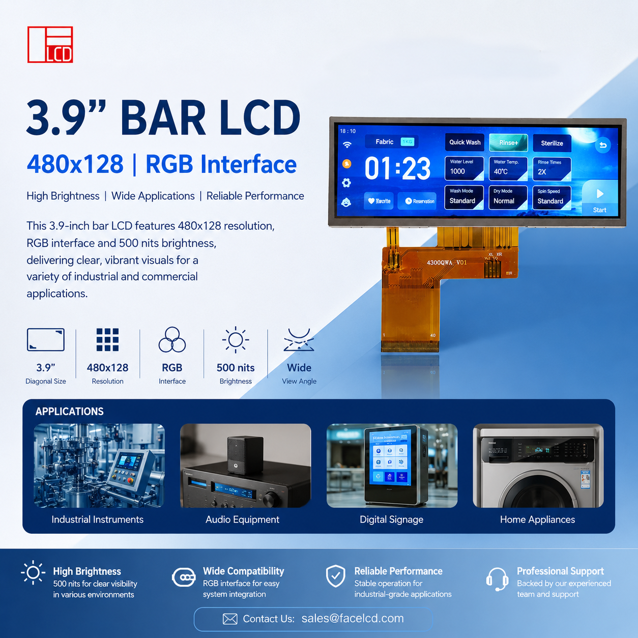 Bar lcd display