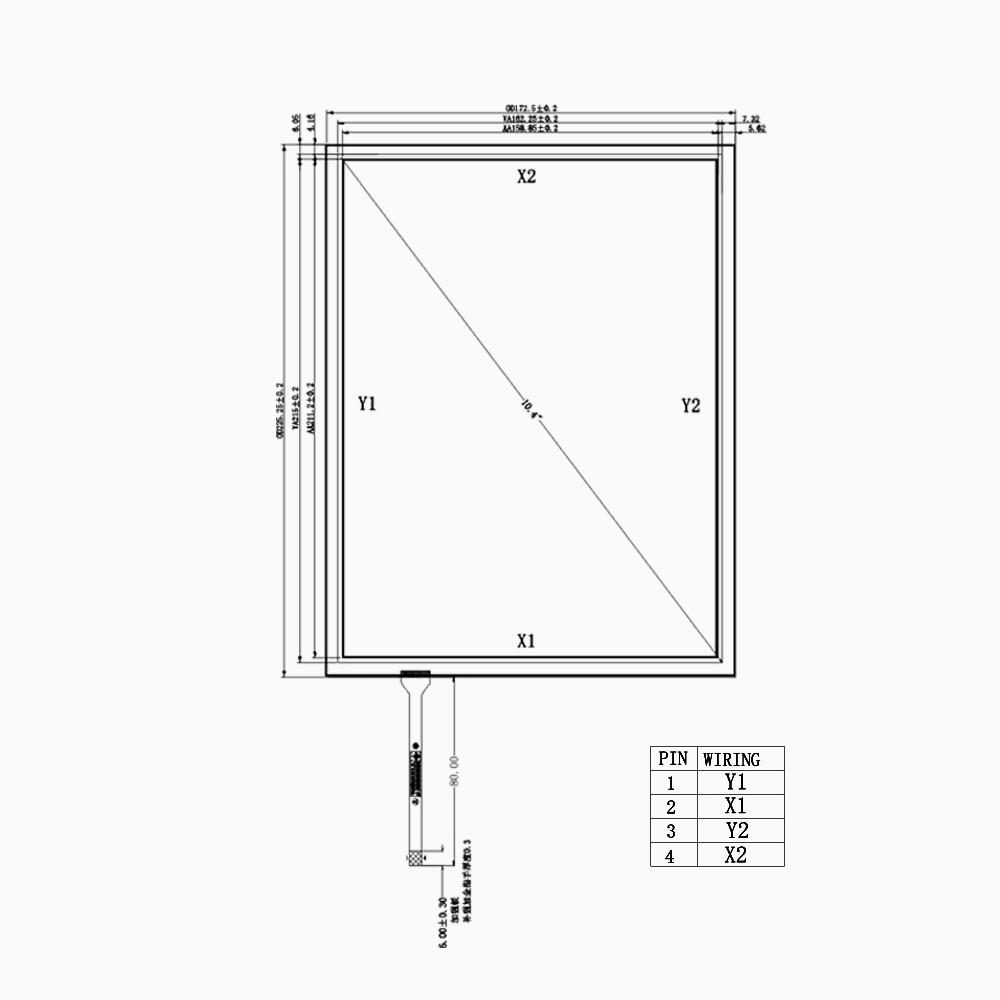 10.4 inch Resistive Touch Screen Panel for G104XVN01.0 LCD