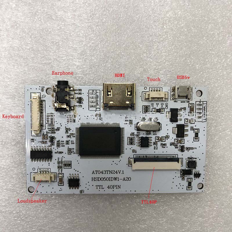 HDMI Driver Small board for 4.3inch/5inch RGB/TTL 40pin interface