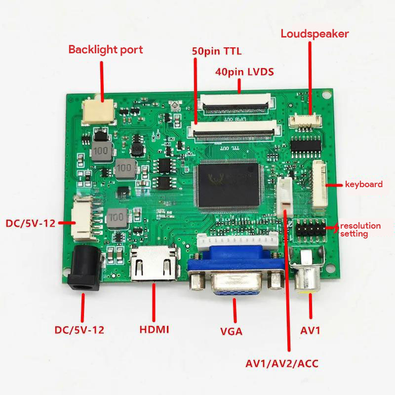 Universal board for 40PIN & 50PIN RGB/LVDS to HDMI/VGA