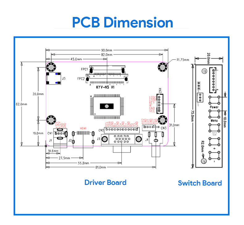 High-Performance LCD Driver board VGA/HDMI to 40PIN & 50PIN