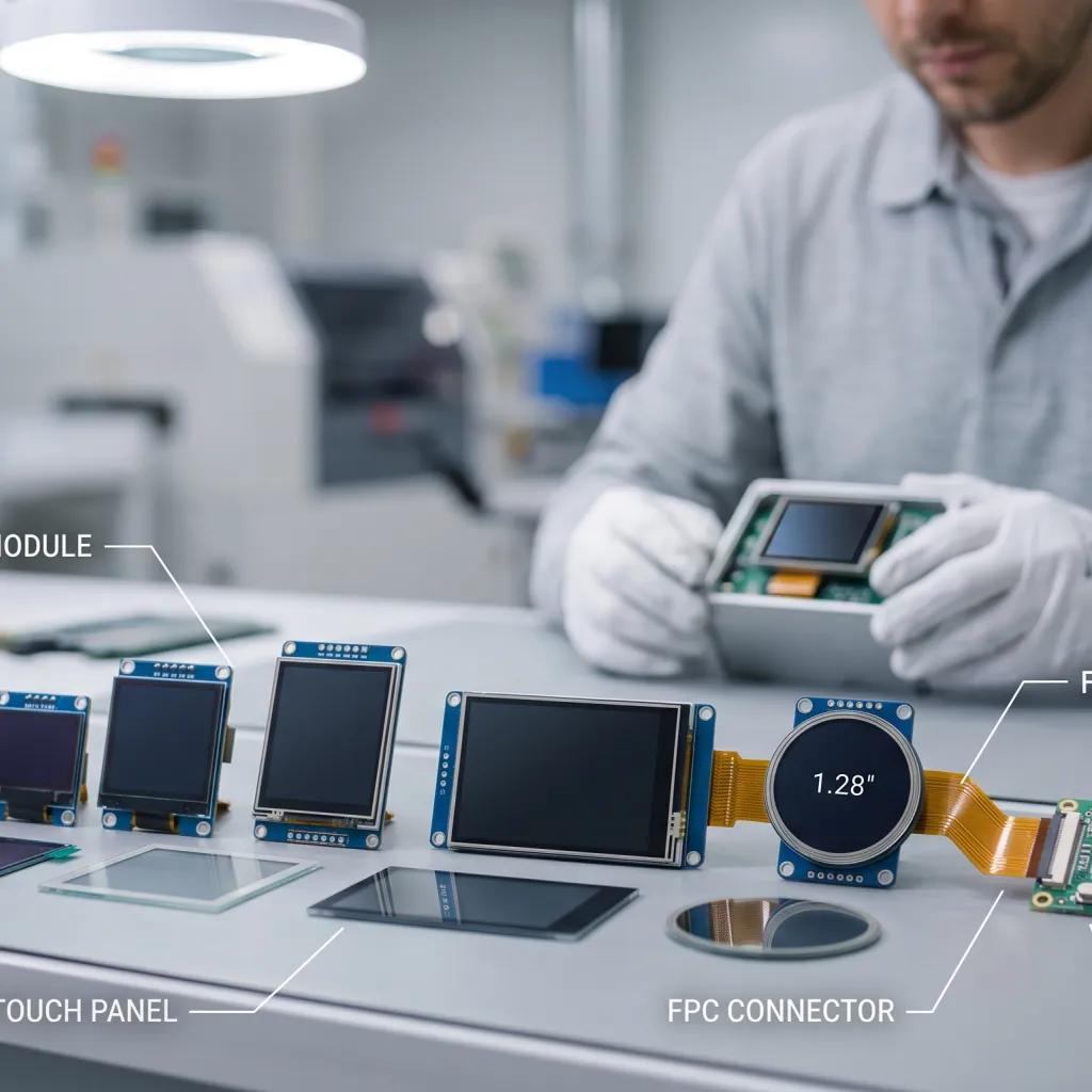Small LCD display modules, touch panels, and driver boards for compact IoT device sourcing