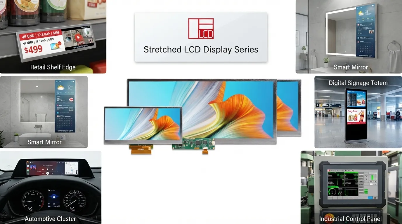 stretched LCD display